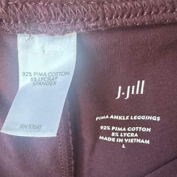 EUC J.Jill Burgundy Lounge Set: Tunic SZ ST Ankle Leggings SZ L - Picture 13 of 15